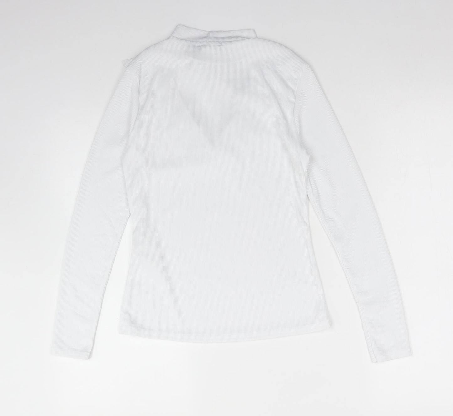 I SAW IT FIRST Womens White  Polyester Basic T-Shirt Size 8 Mock Neck