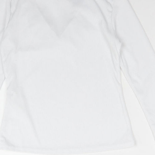 I SAW IT FIRST Womens White  Polyester Basic T-Shirt Size 8 Mock Neck