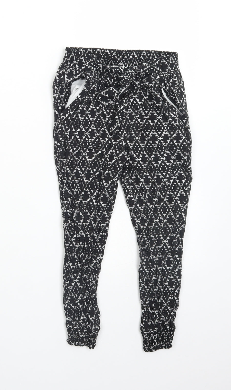 Primark Girls Multicoloured Geometric Viscose Bloomer Trousers Size 3-4 Years  Regular