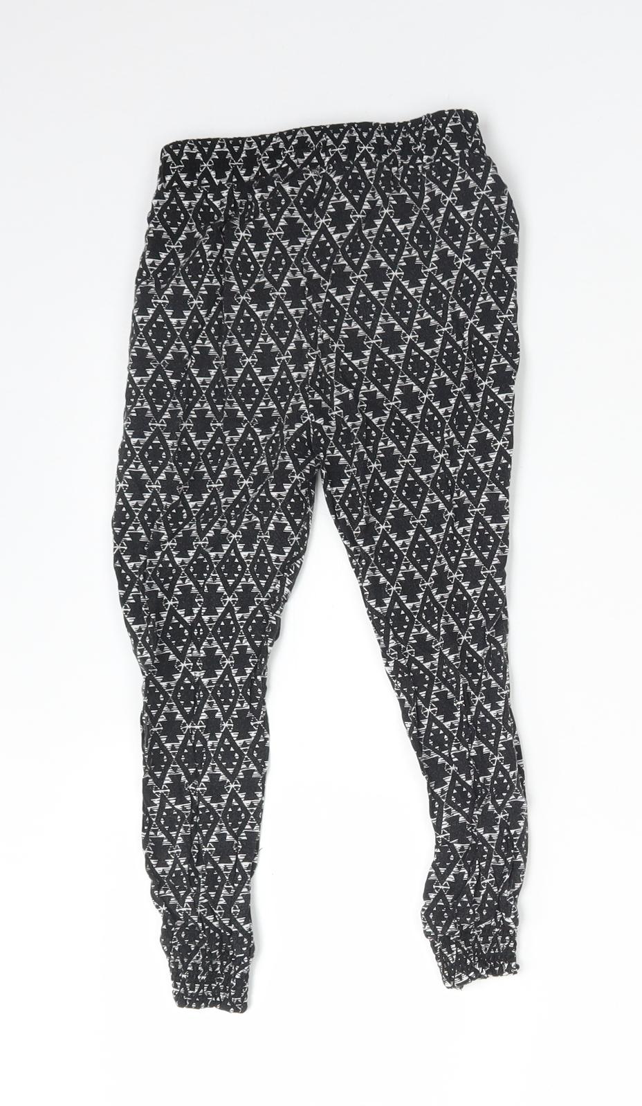 Primark Girls Multicoloured Geometric Viscose Bloomer Trousers Size 3-4 Years  Regular