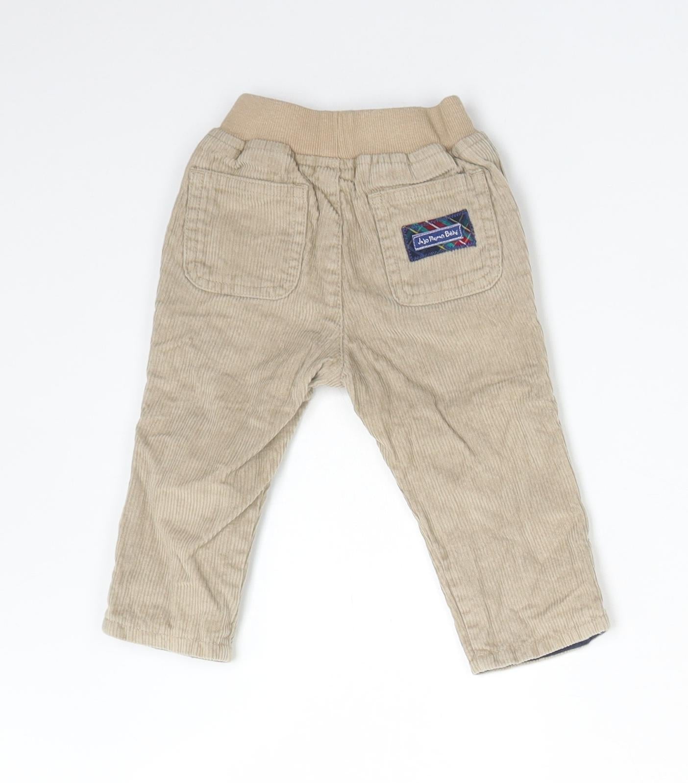 JoJo Maman Bébé Boys Beige  Cotton  Jeans Size 3-6 Months