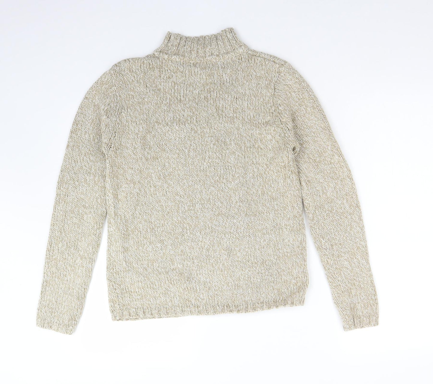 BHS Womens Beige High Neck  Acrylic Pullover Jumper Size 10