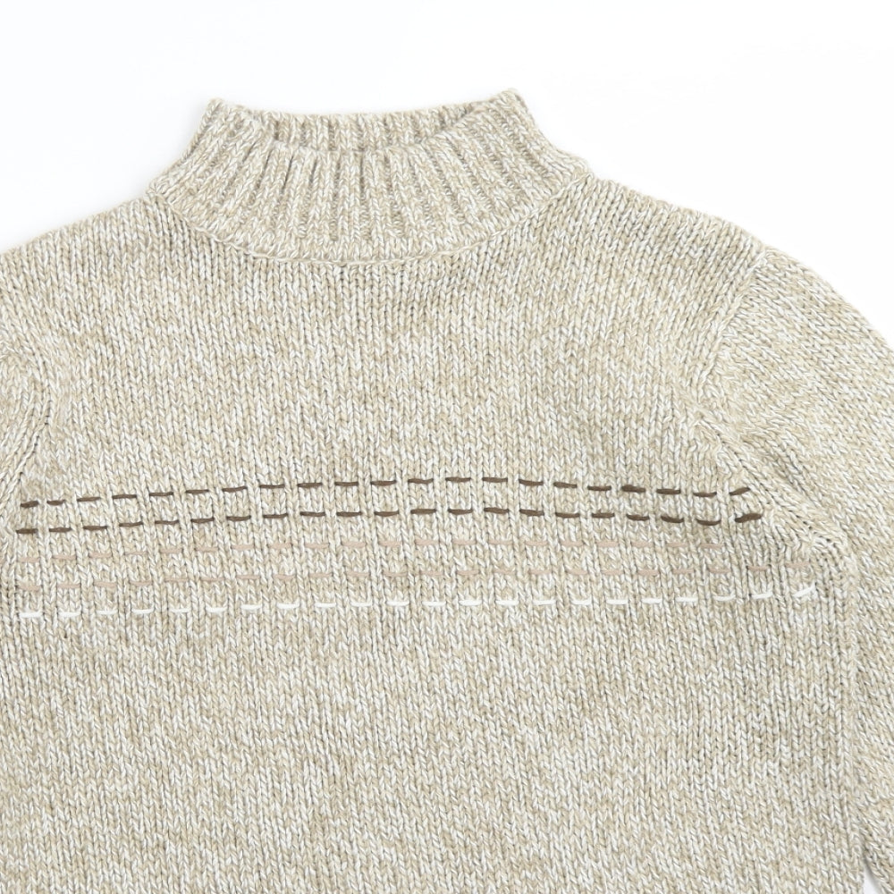 BHS Womens Beige High Neck  Acrylic Pullover Jumper Size 10