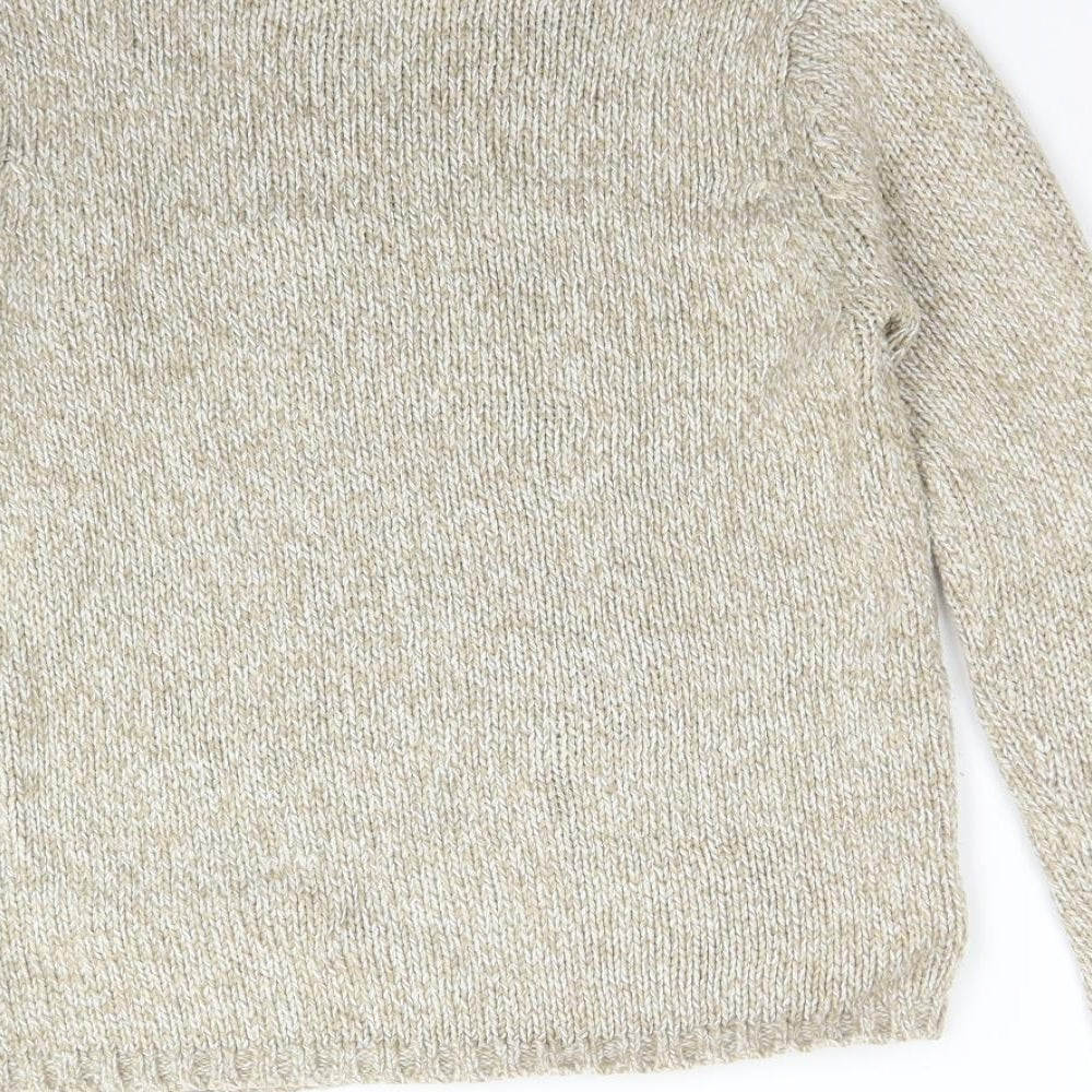 BHS Womens Beige High Neck  Acrylic Pullover Jumper Size 10