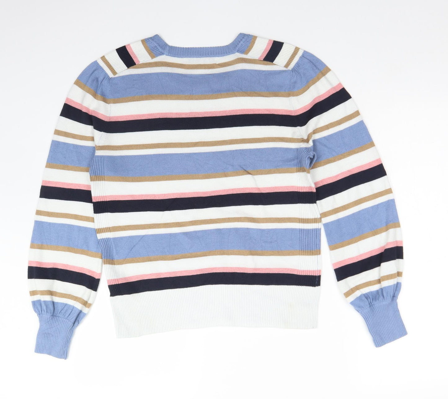 NEXT Womens Multicoloured Crew Neck Striped Polyester Pullover Jumper Size 12