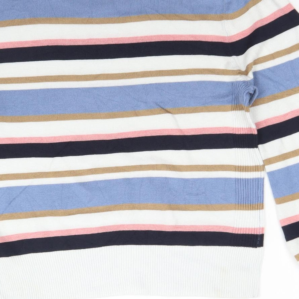 NEXT Womens Multicoloured Crew Neck Striped Polyester Pullover Jumper Size 12