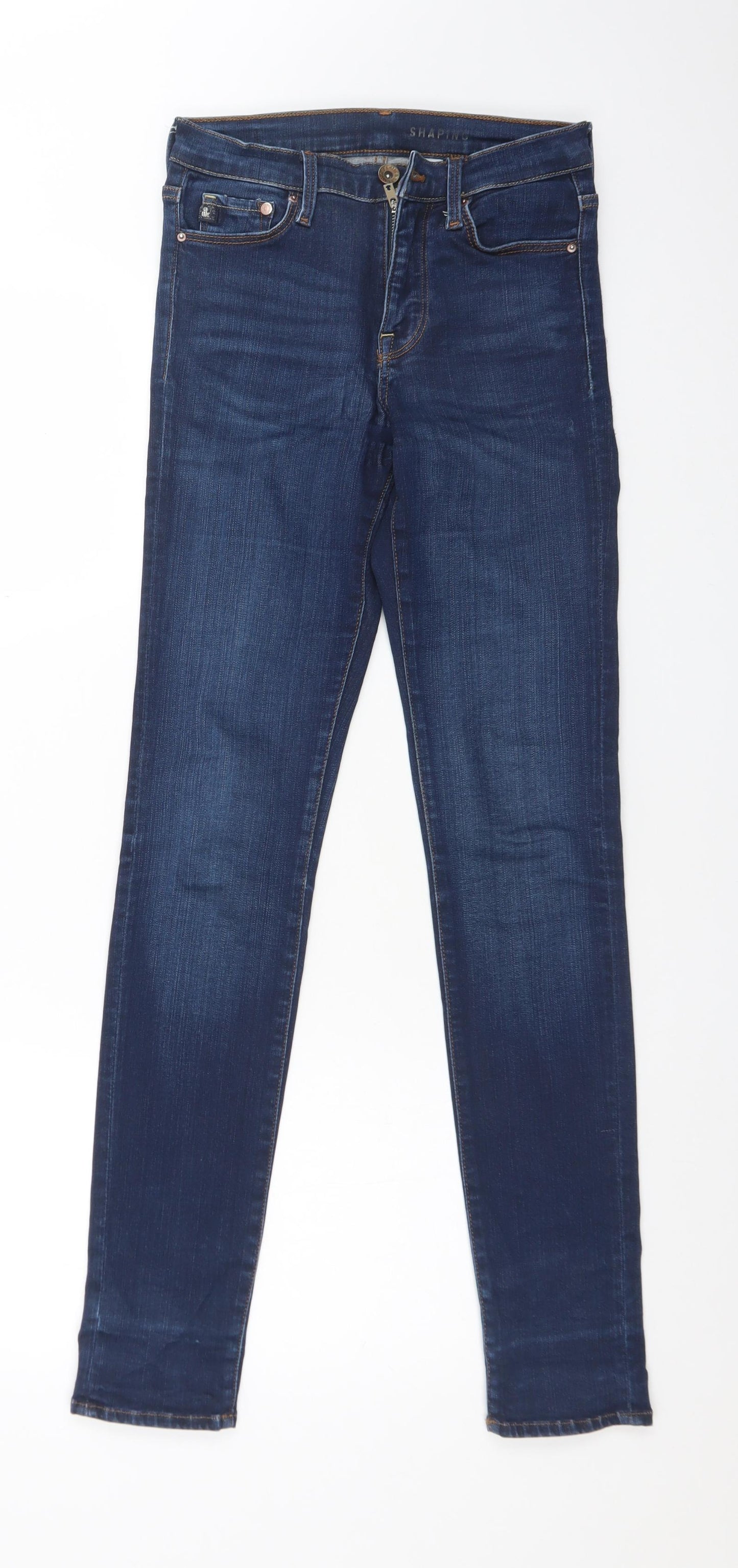 H&M Womens Blue  Cotton Skinny Jeans Size 27 L32 in Regular