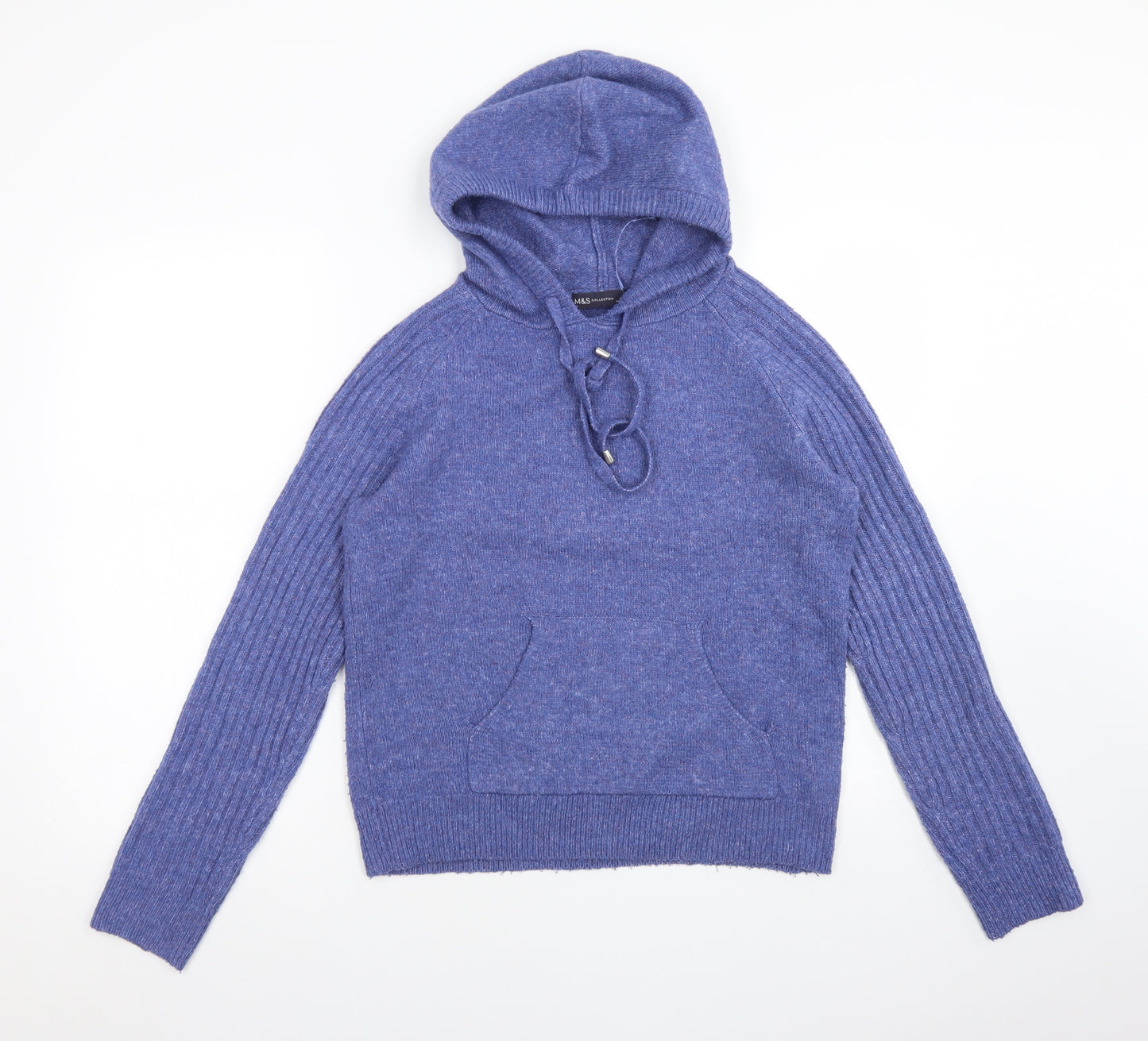 M&S Womens Purple  Acrylic Pullover Hoodie Size XS