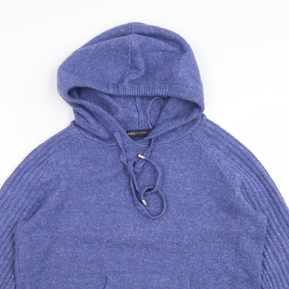 M&S Womens Purple  Acrylic Pullover Hoodie Size XS