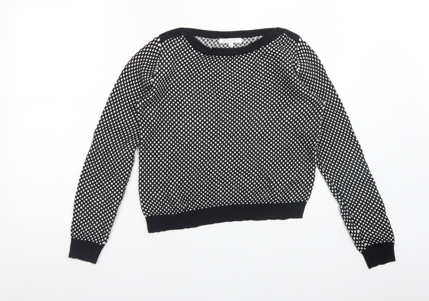 GLAMOUROUS Womens Multicoloured Boat Neck Polka Dot Cotton Pullover Jumper Size 8
