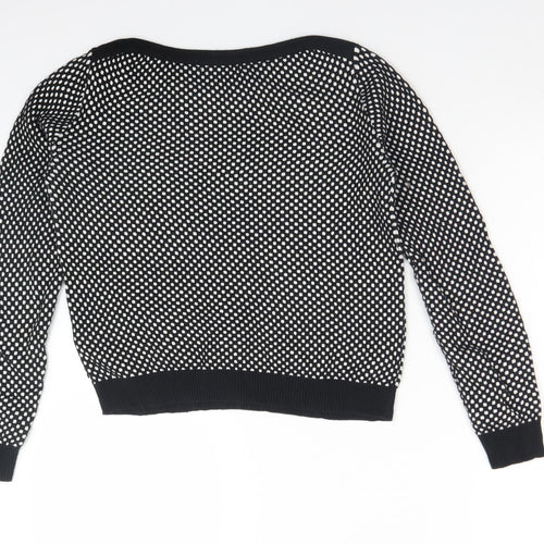 GLAMOUROUS Womens Multicoloured Boat Neck Polka Dot Cotton Pullover Jumper Size 8