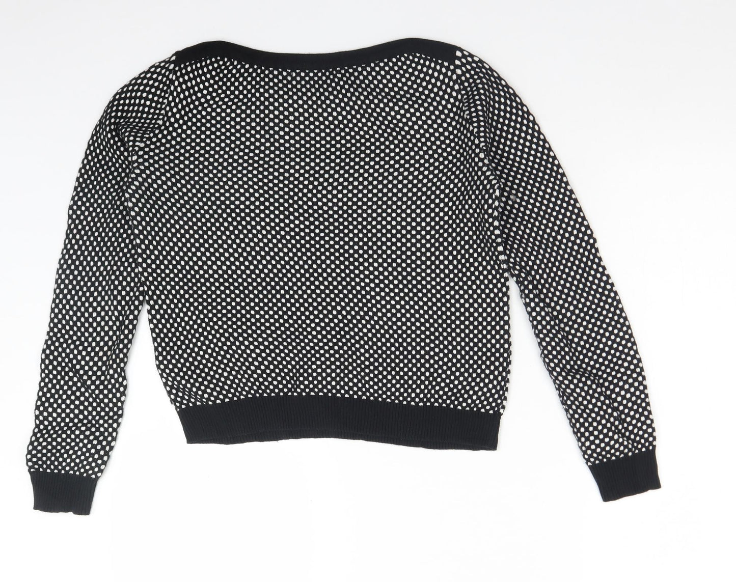 GLAMOUROUS Womens Multicoloured Boat Neck Polka Dot Cotton Pullover Jumper Size 8