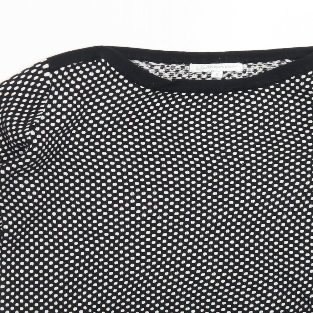 GLAMOUROUS Womens Multicoloured Boat Neck Polka Dot Cotton Pullover Jumper Size 8