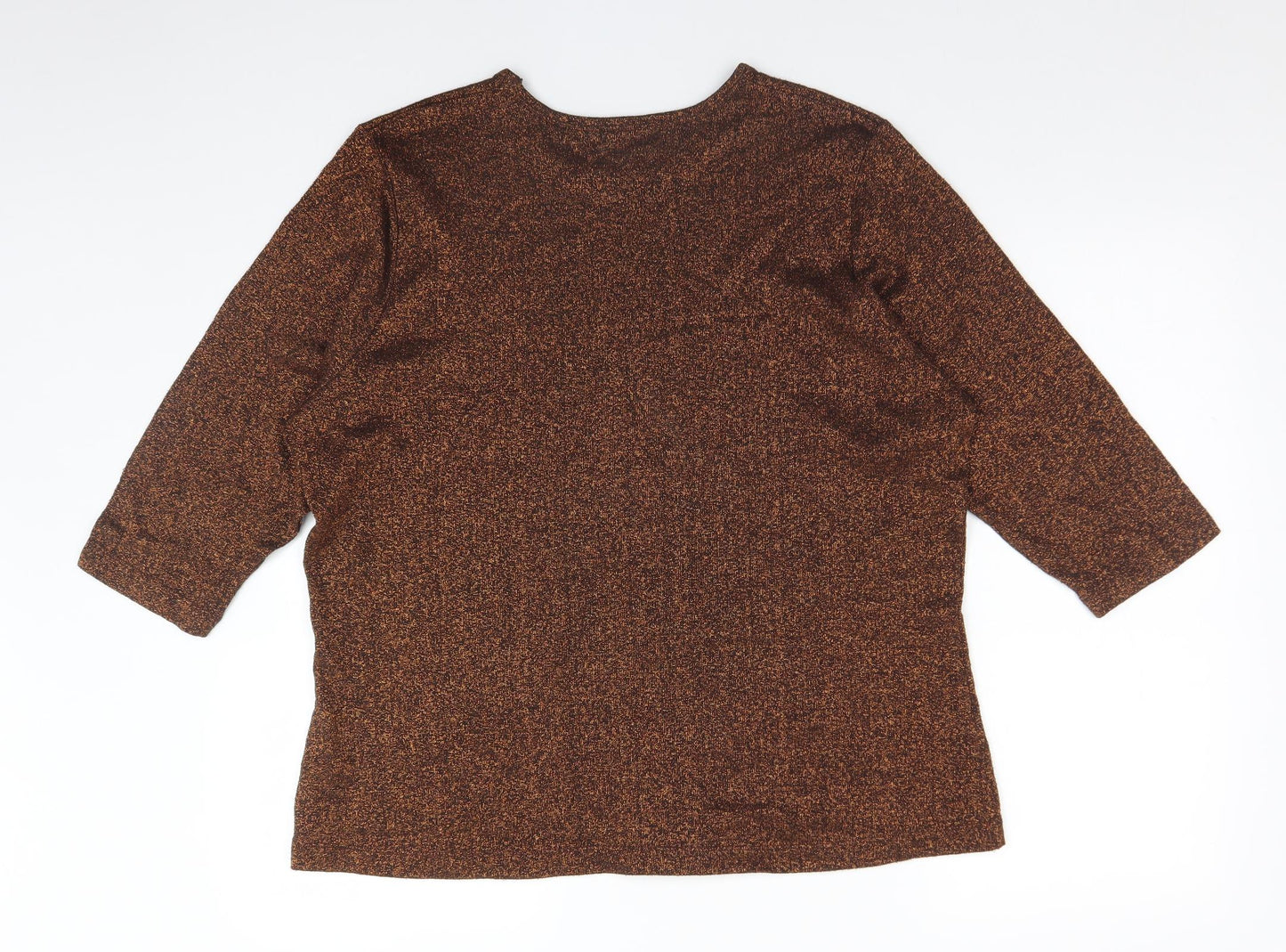 Damart Womens Gold  Silk Basic T-Shirt Size 22 Crew Neck