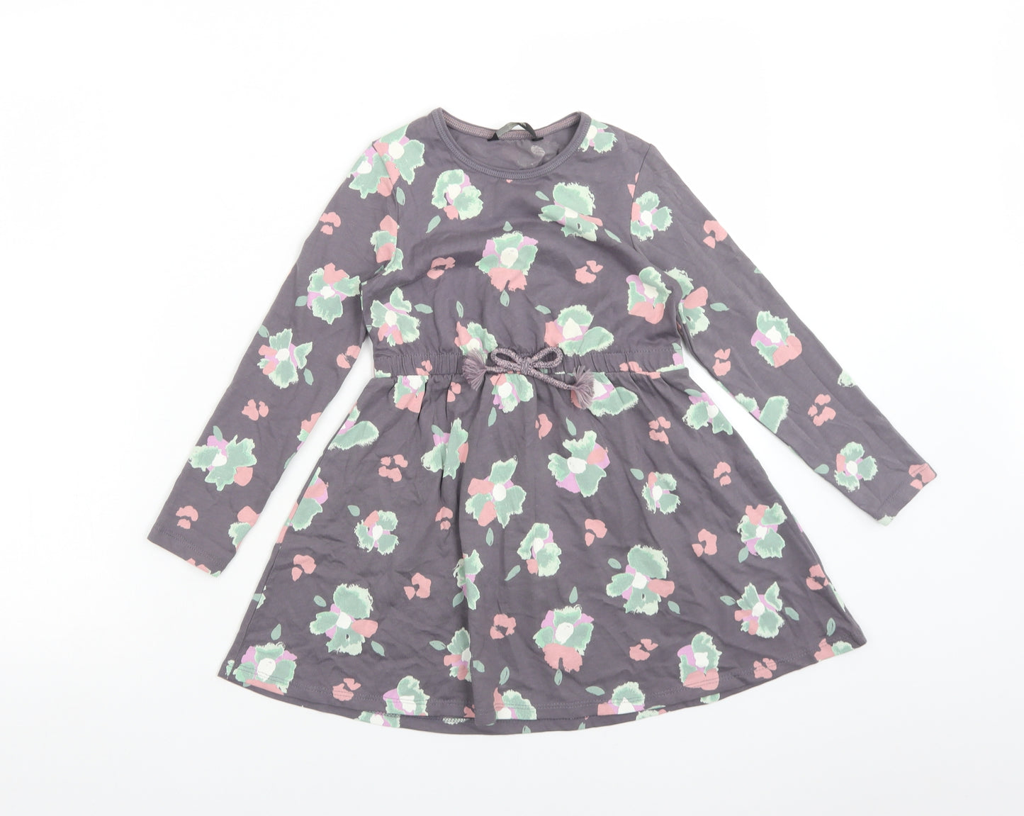 George Girls Multicoloured Floral Cotton Skater Dress  Size 5-6 Years  Round Neck