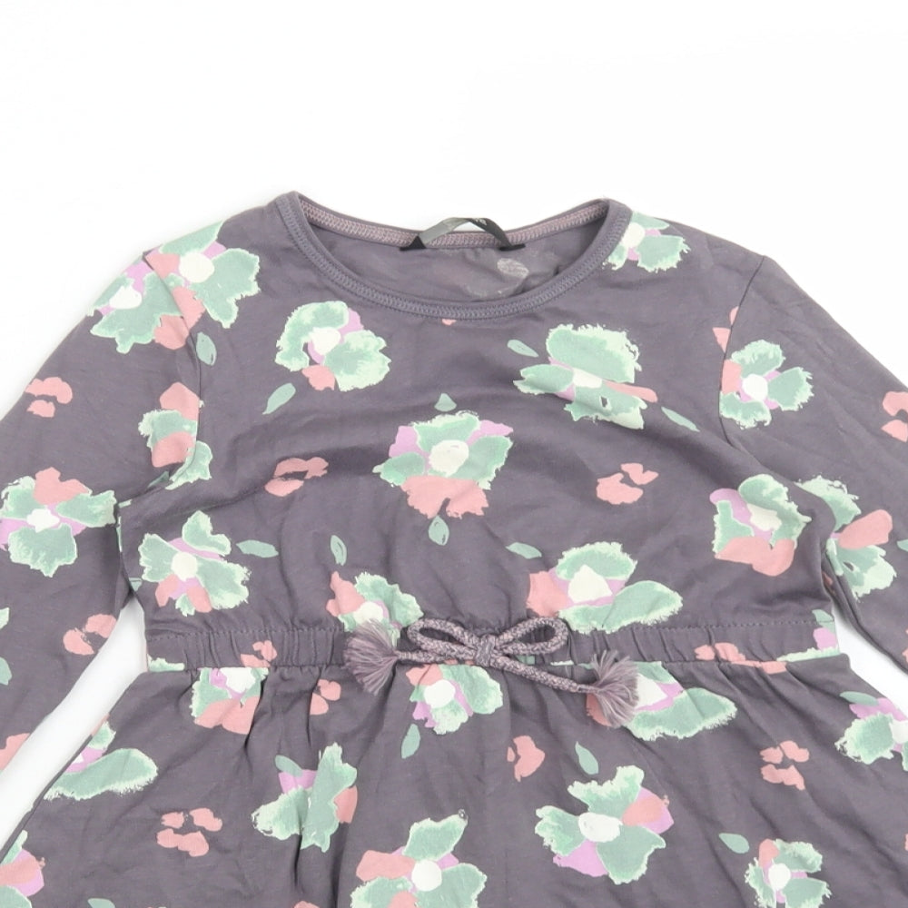George Girls Multicoloured Floral Cotton Skater Dress  Size 5-6 Years  Round Neck
