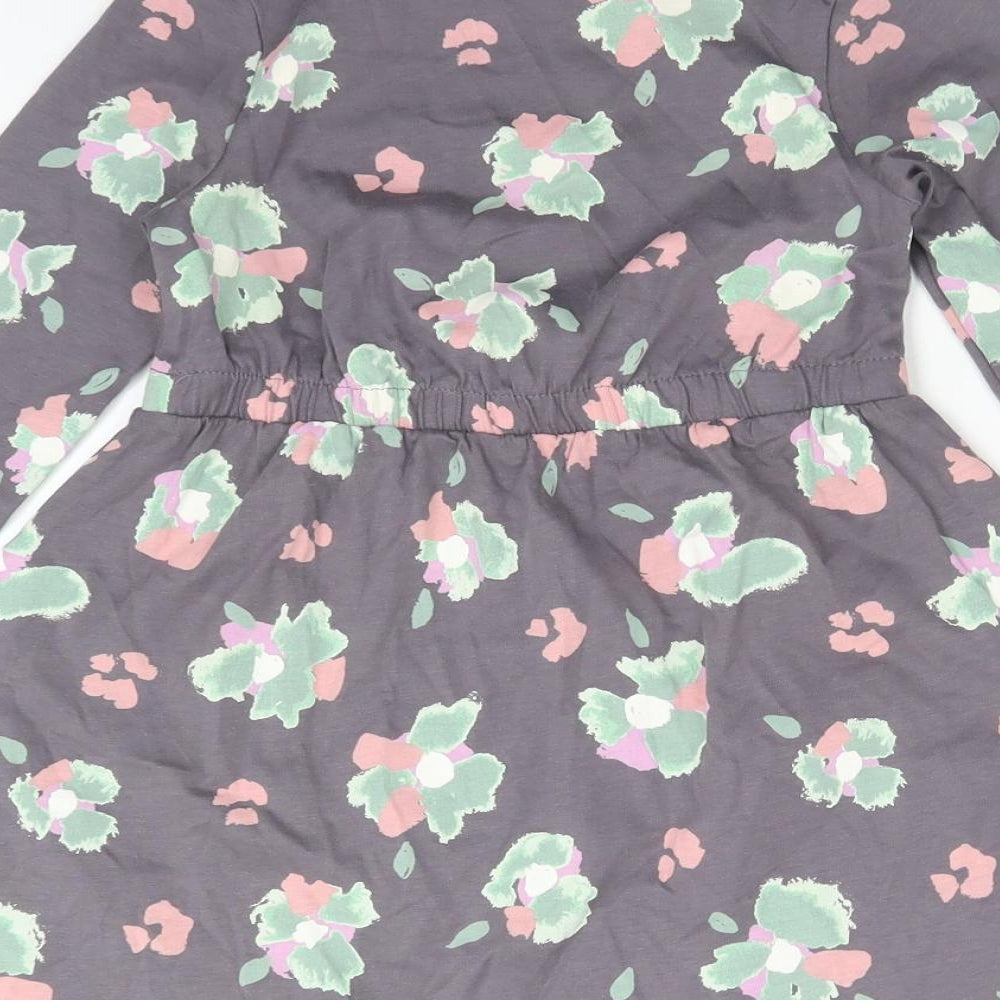 George Girls Multicoloured Floral Cotton Skater Dress  Size 5-6 Years  Round Neck