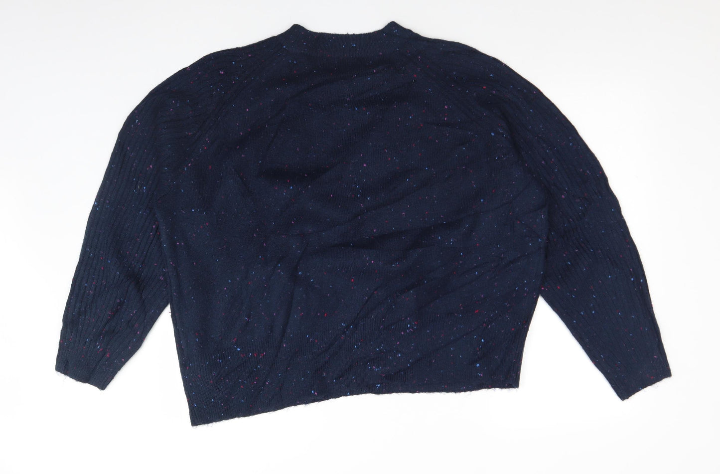 M&S Womens Blue Crew Neck  Acrylic Pullover Jumper Size XL