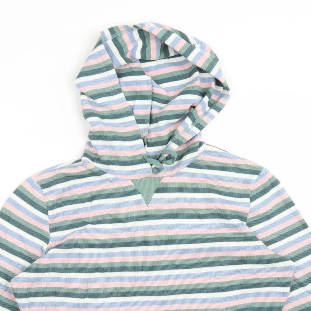 Per Una Womens Multicoloured Striped Polyester Pullover Hoodie Size 14