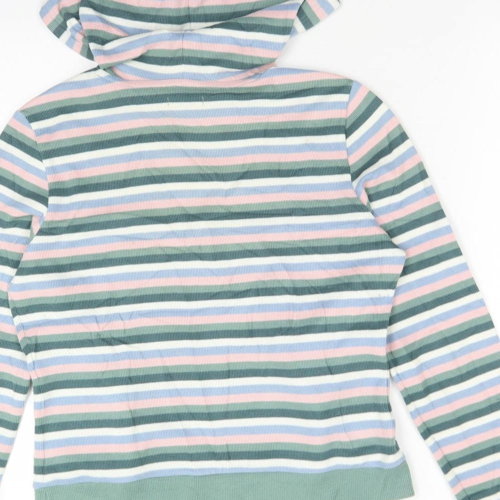 Per Una Womens Multicoloured Striped Polyester Pullover Hoodie Size 14