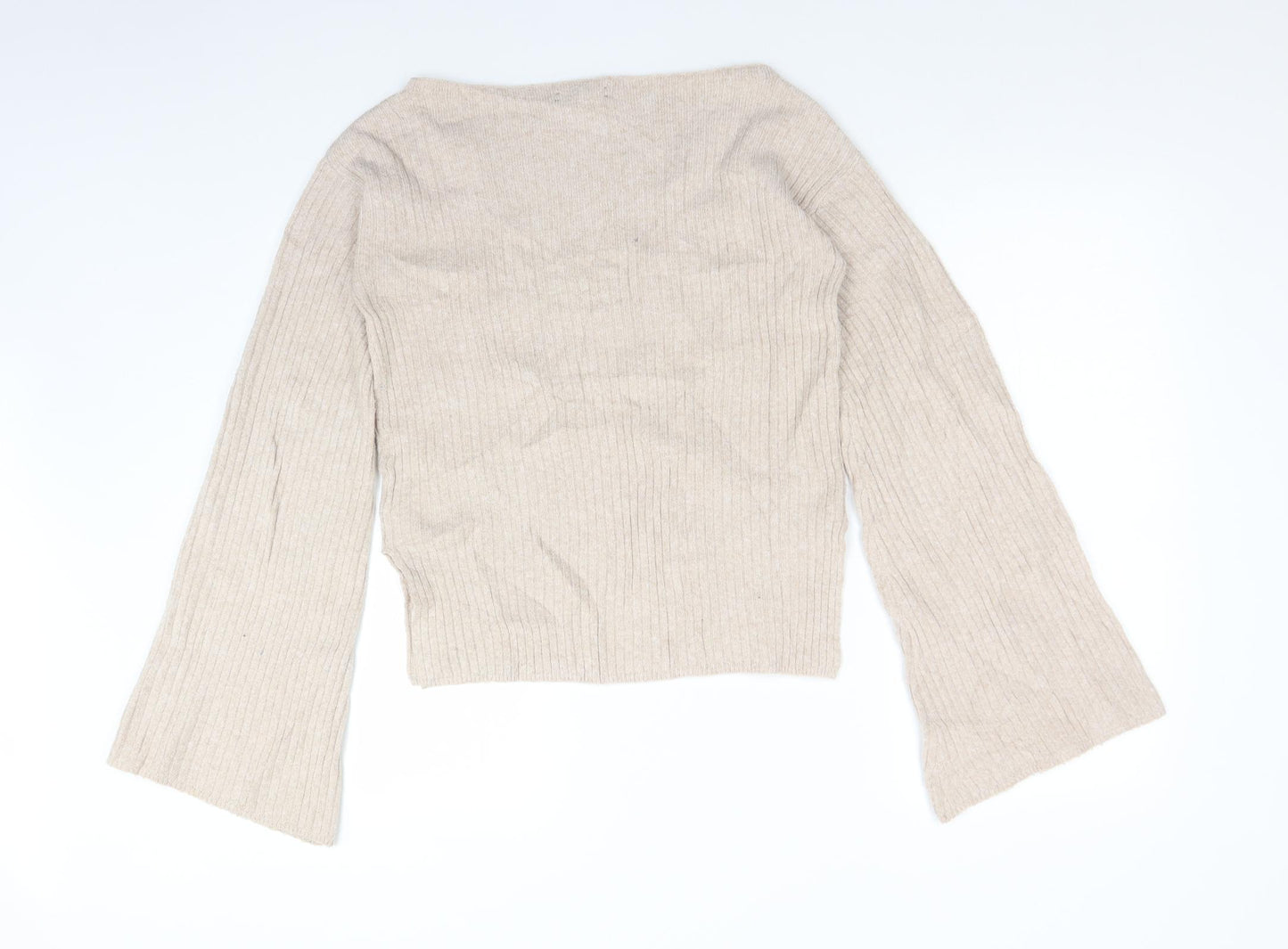 MICHA LOUNGE Womens Beige  Polyester Basic T-Shirt Size XS Boat Neck