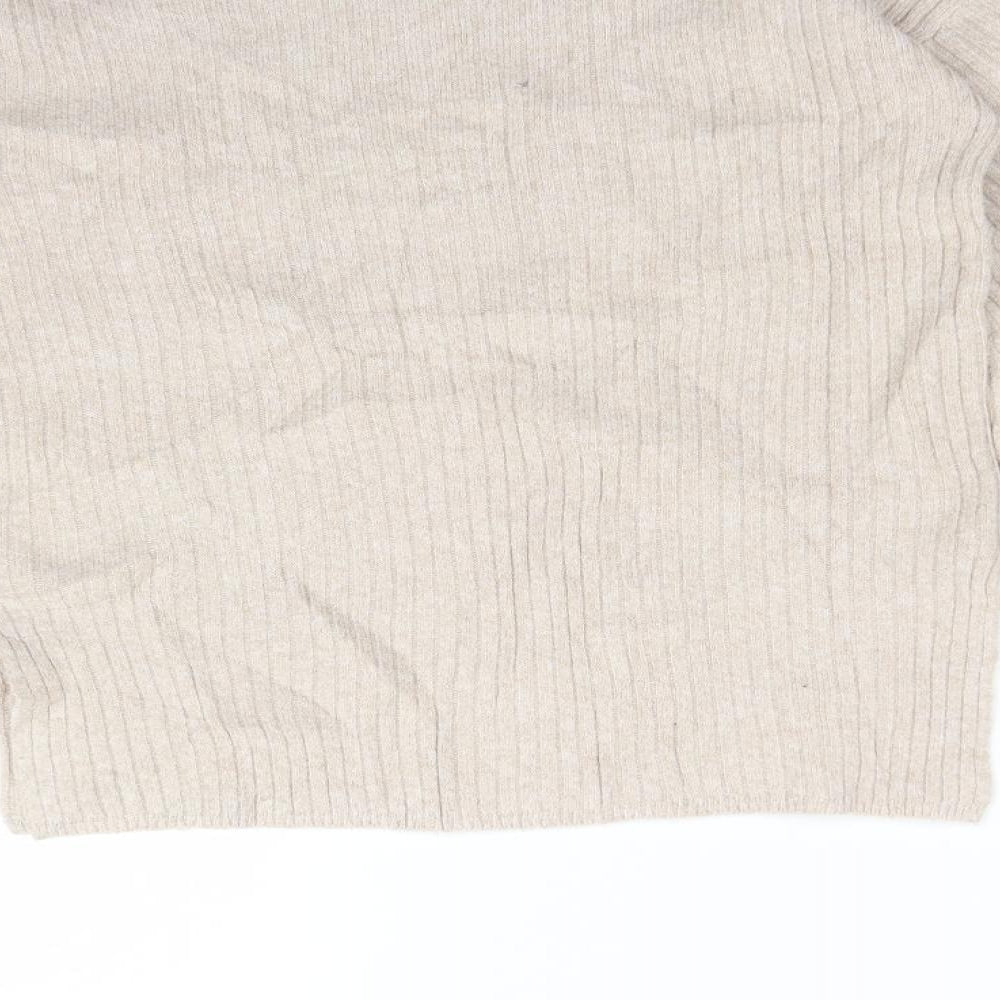 MICHA LOUNGE Womens Beige  Polyester Basic T-Shirt Size XS Boat Neck
