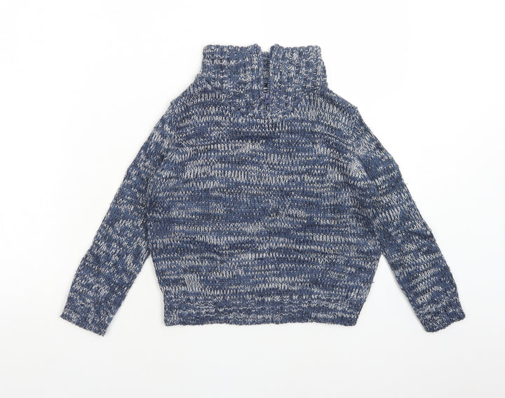 FREAK CLOTHING 1964 Boys Blue High Neck  Acrylic Pullover Jumper Size 5-6 Years