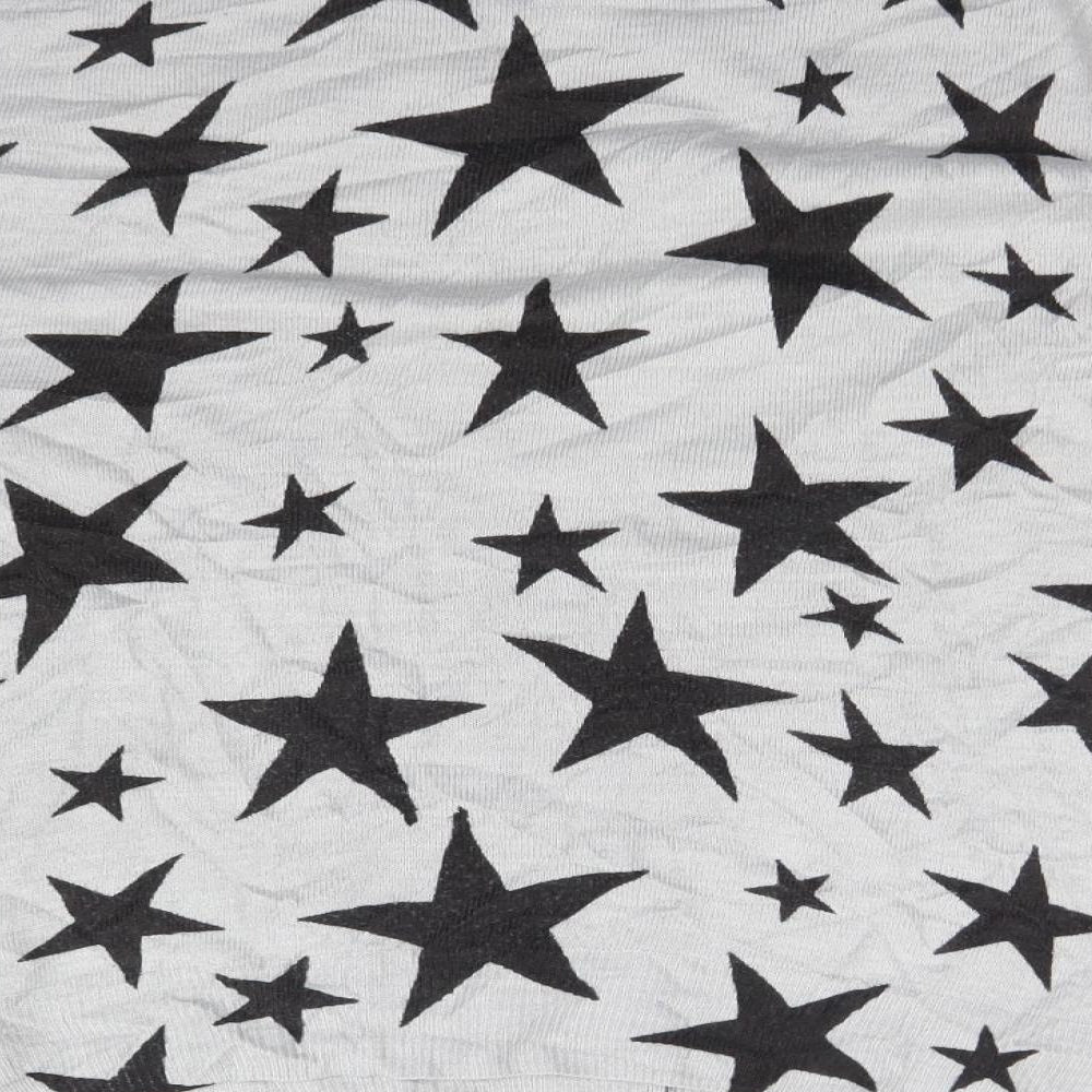 M&S Womens Grey  Acrylic Basic T-Shirt Size 14 Crew Neck - STARS