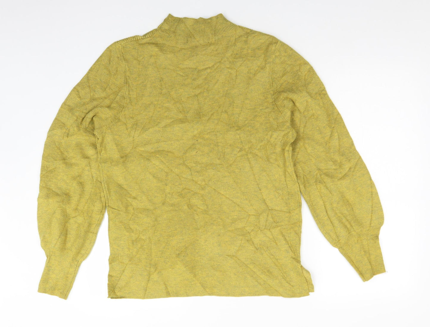 M&S Womens Green Mock Neck  Polyester Pullover Jumper Size M