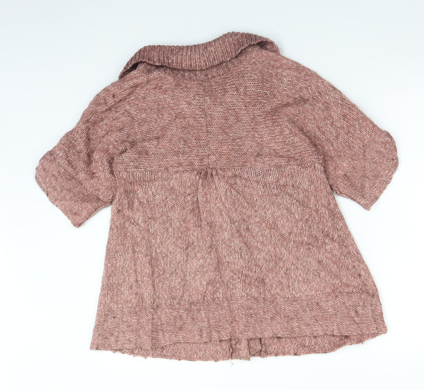 NEXT Womens Pink Roll Neck  Acrylic Cardigan Jumper Size 10