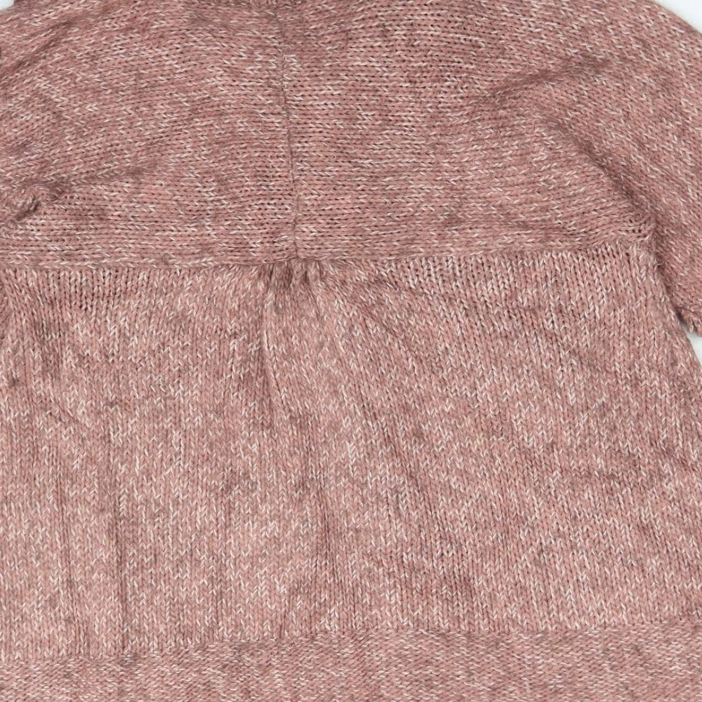 NEXT Womens Pink Roll Neck  Acrylic Cardigan Jumper Size 10