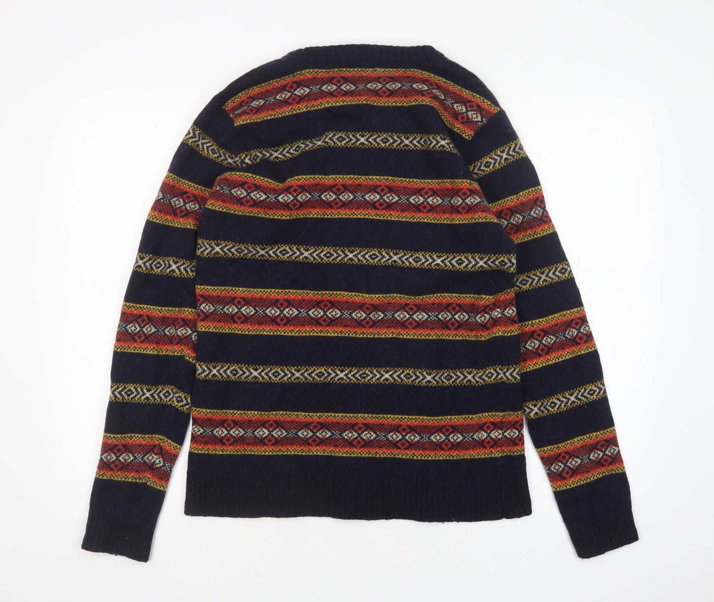 Pull&Bear Mens Multicoloured Round Neck Argyle/Diamond Wool Pullover Jumper Size XL