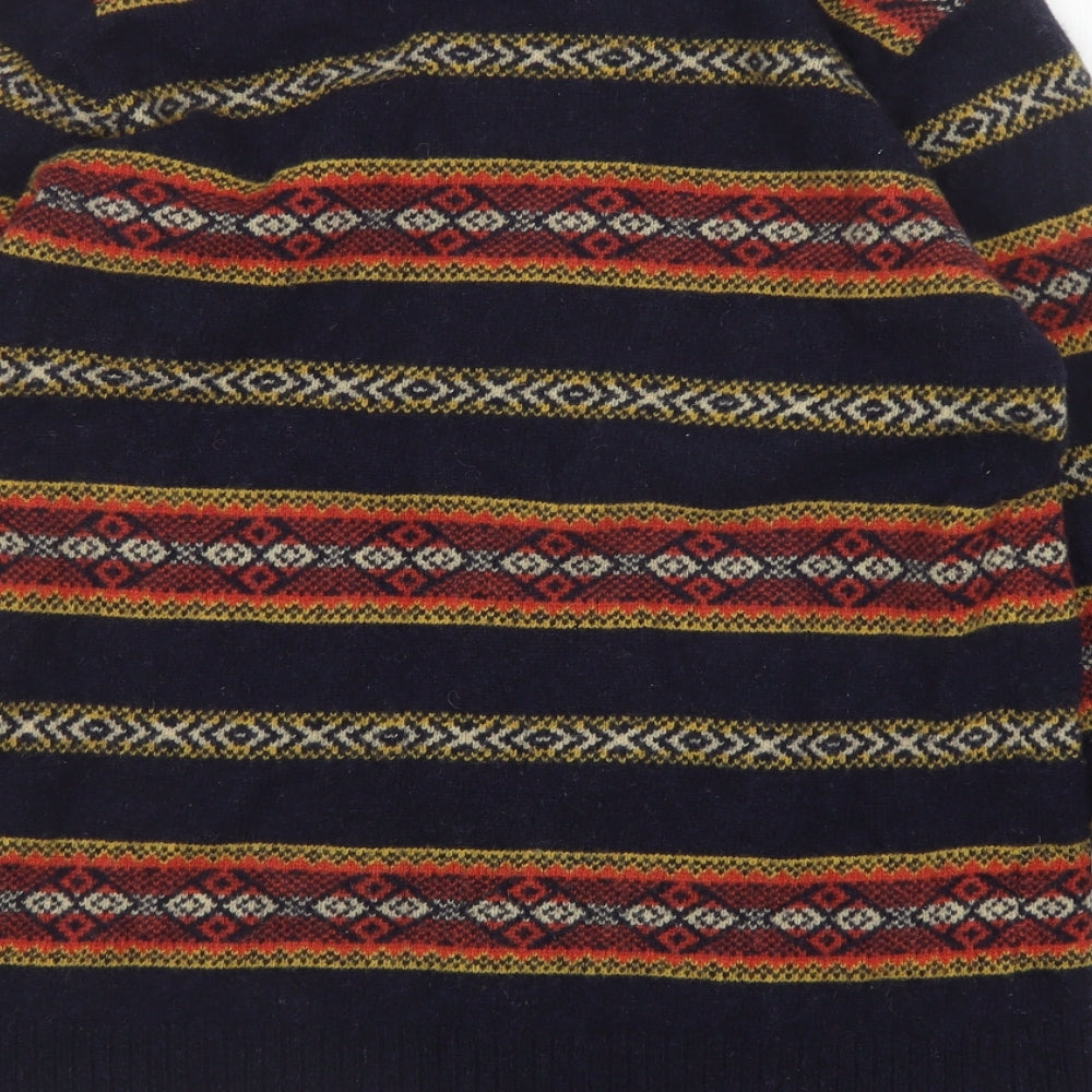 Pull&Bear Mens Multicoloured Round Neck Argyle/Diamond Wool Pullover Jumper Size XL