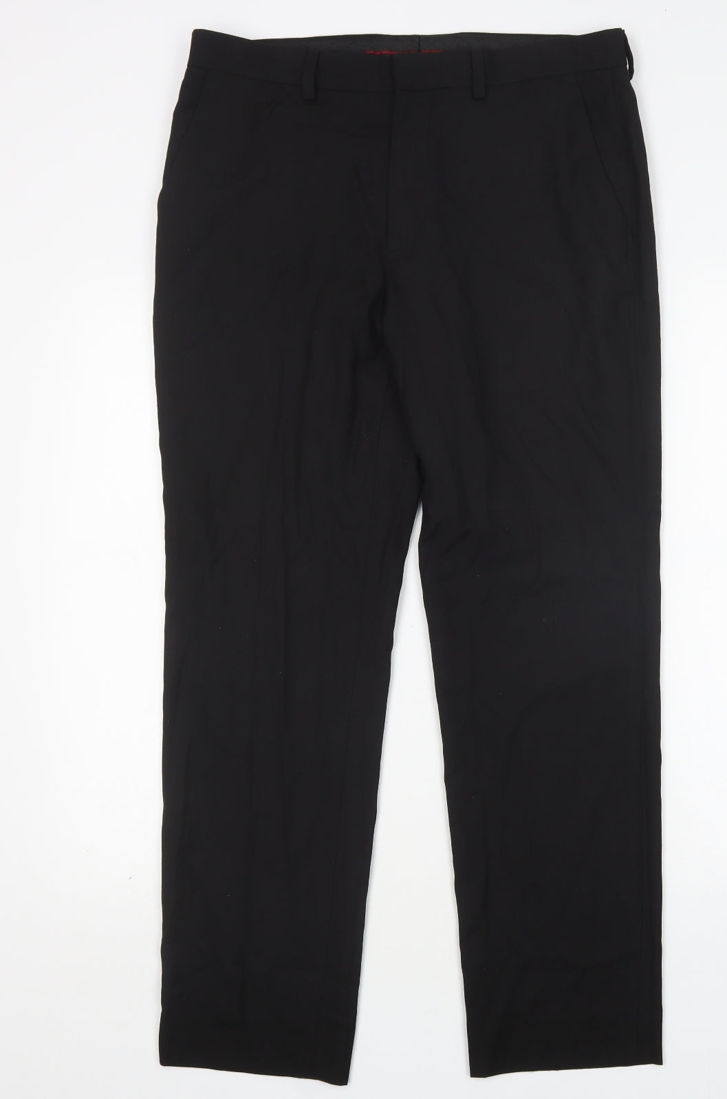 Topman Mens Black  Polyester Trousers  Size 32 L29 in Regular