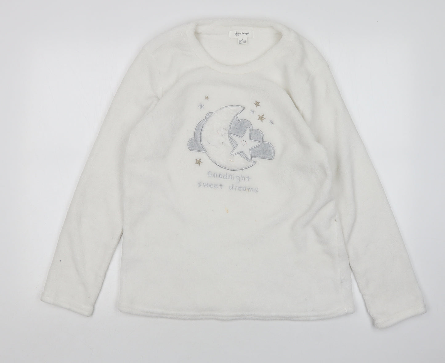 Primark Womens White  Polyester Top Pyjama Top Size S