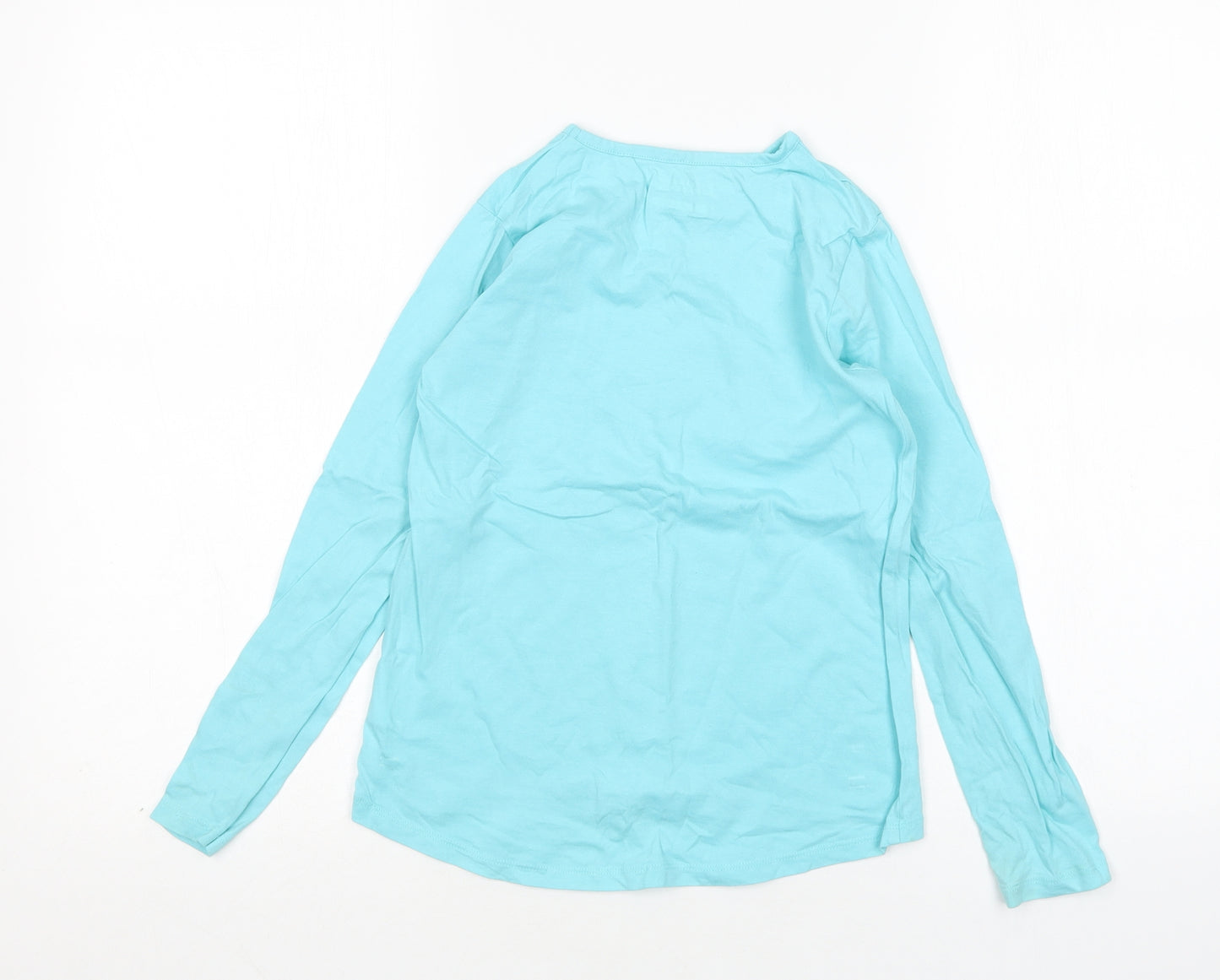 Mountain Warehouse Girls Blue  Cotton Basic T-Shirt Size 7-8 Years Round Neck