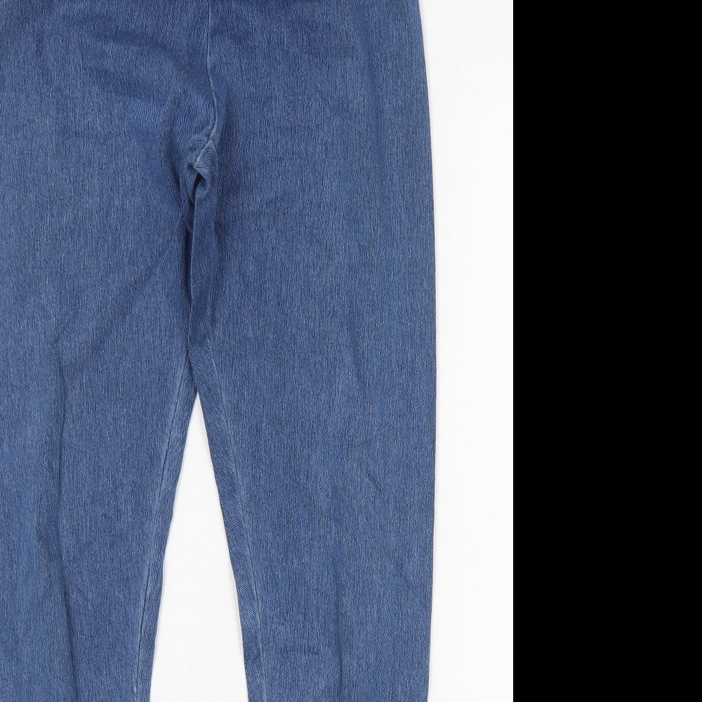 Preworn Womens Blue  Cotton Jegging Jeans Size L L30 in Regular