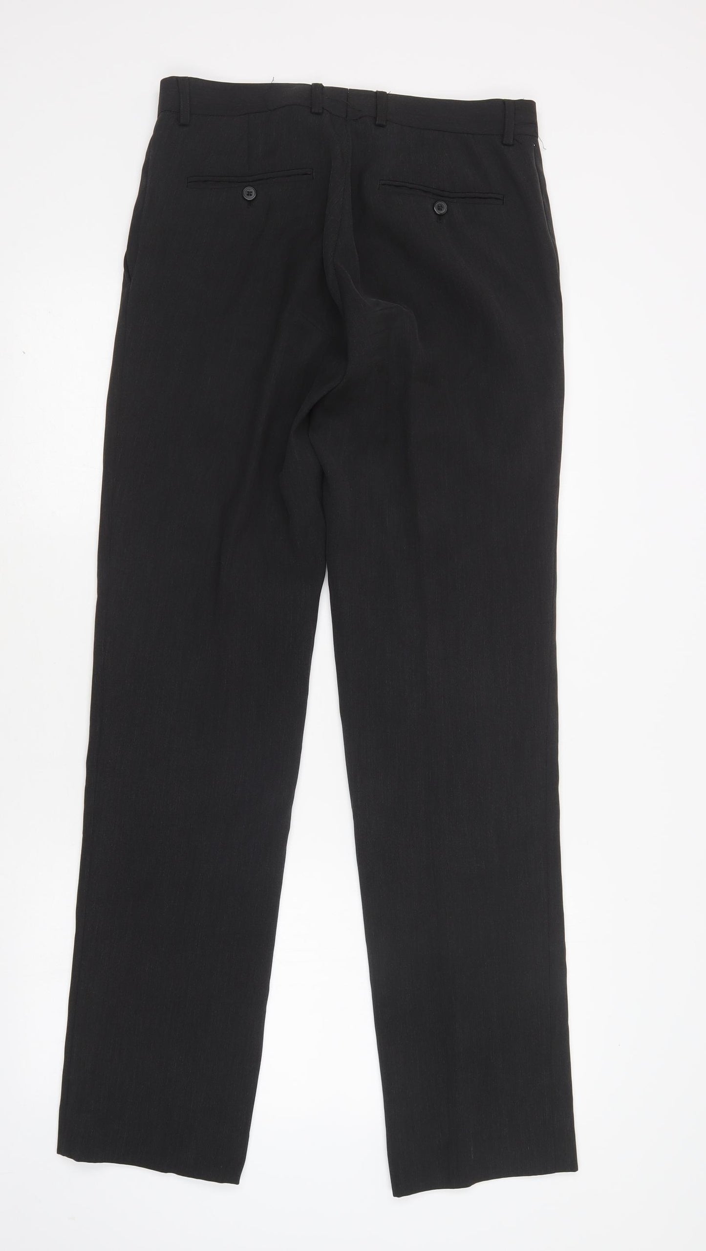 Preworn Mens Grey  Polyester Trousers  Size 32 L34 in Regular