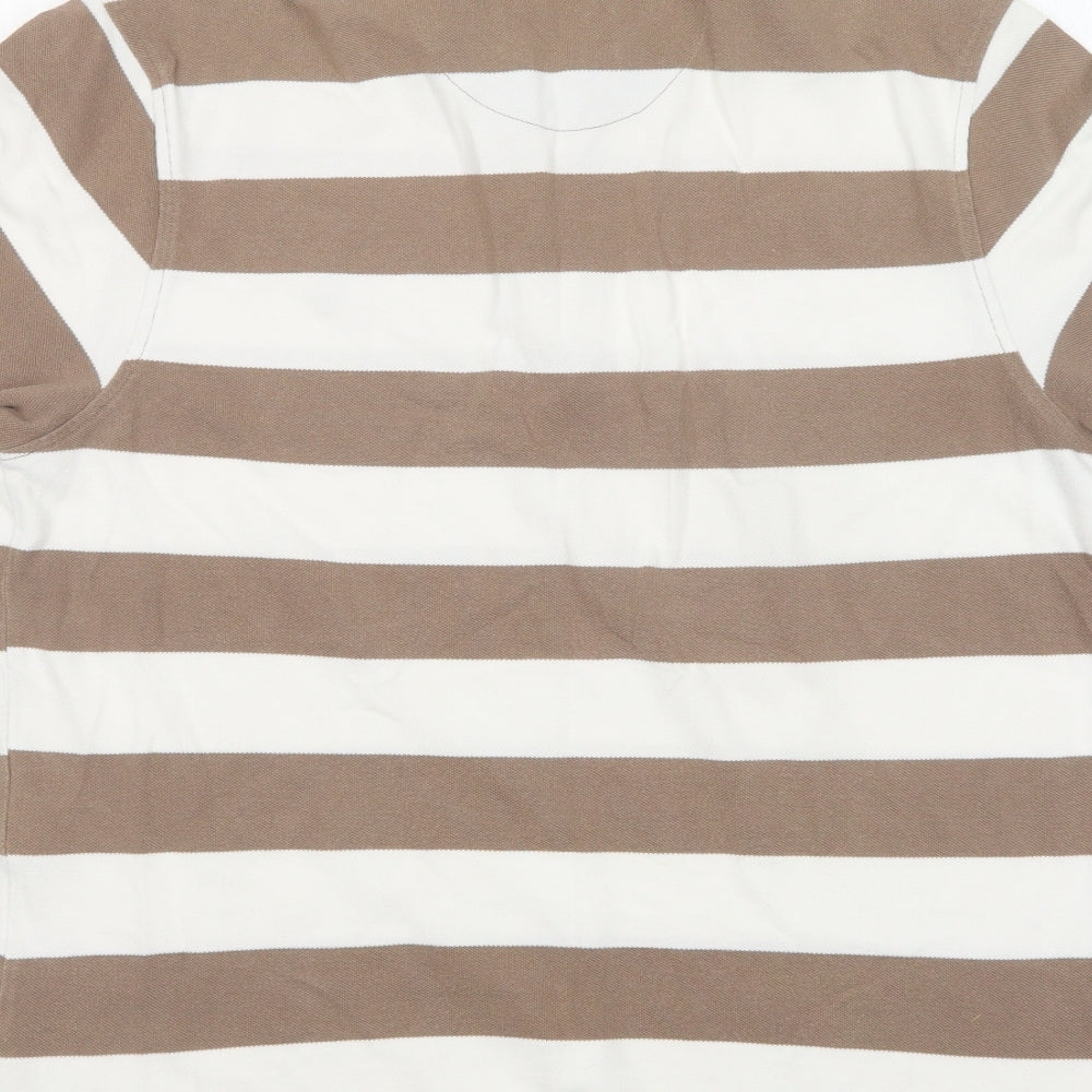 Farah Mens Multicoloured Striped Cotton  Polo Size M Collared
