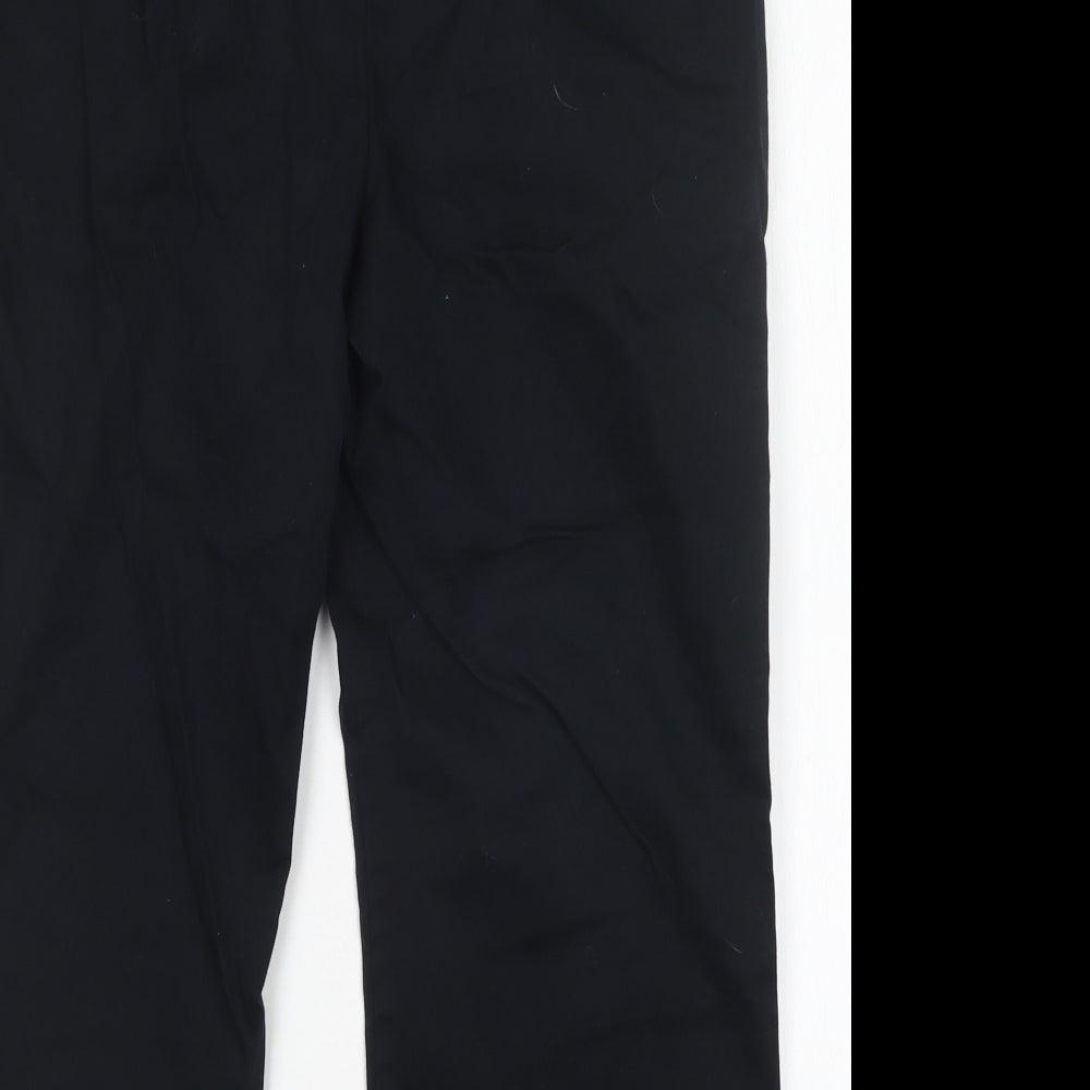 TU Womens Black  Cotton Cropped Trousers Size 16 L22 in Regular
