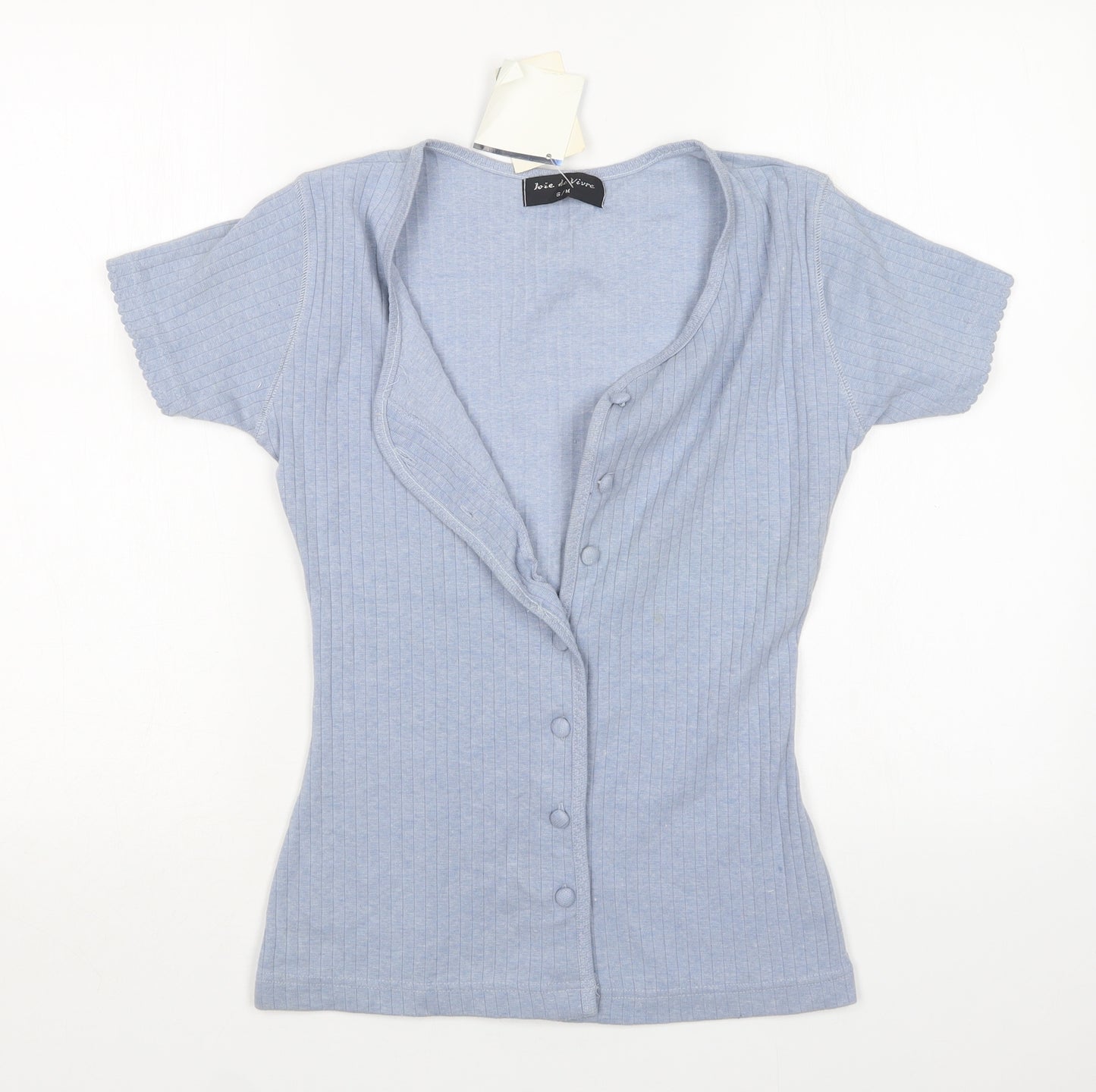 Matalan Womens Blue Round Neck  Cotton Cardigan Jumper Size S