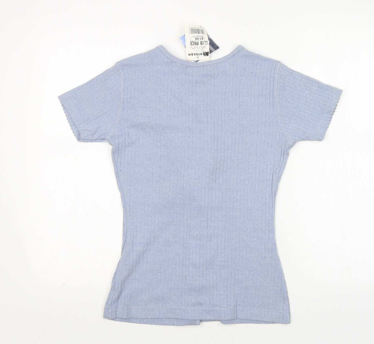 Matalan Womens Blue Round Neck  Cotton Cardigan Jumper Size S