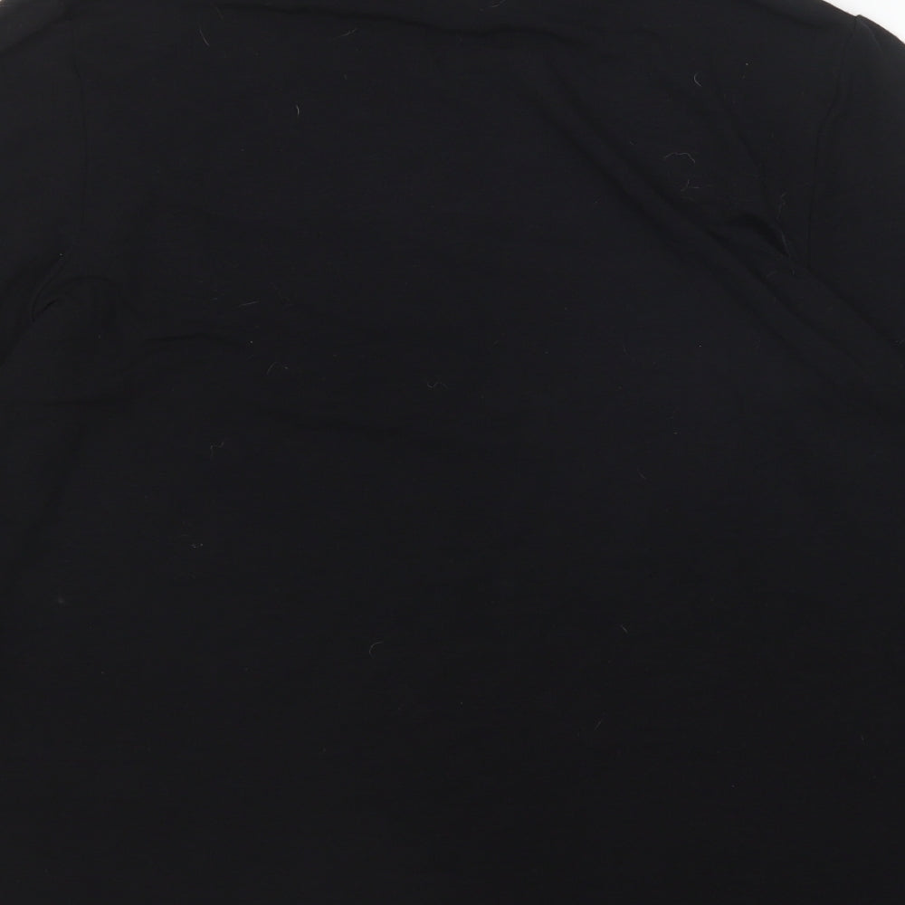 NEXT Womens Black  Polyester Basic T-Shirt Size 16 Roll Neck