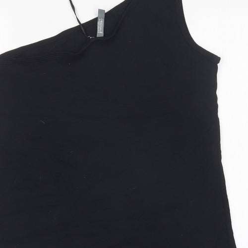 Originals Womens Black  Cotton Basic Tank Size 16 One Shoulder
