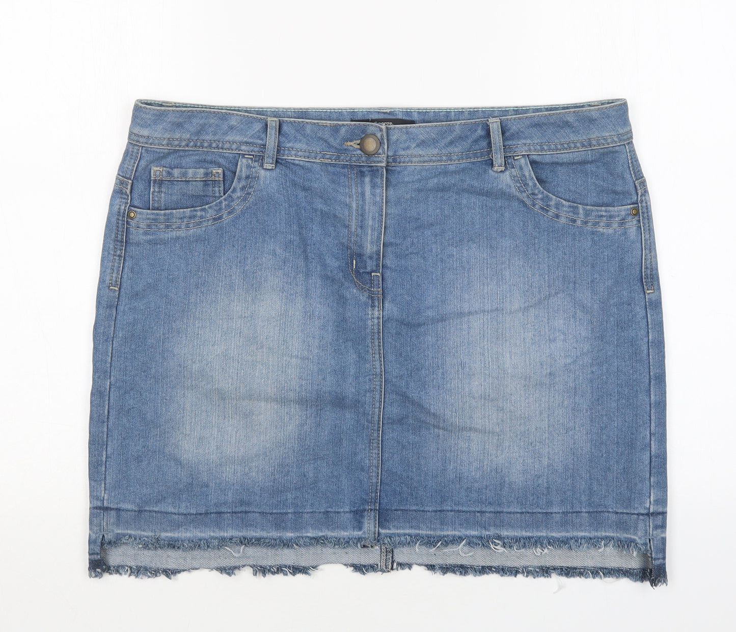George Womens Blue  Cotton Mini Skirt Size 16