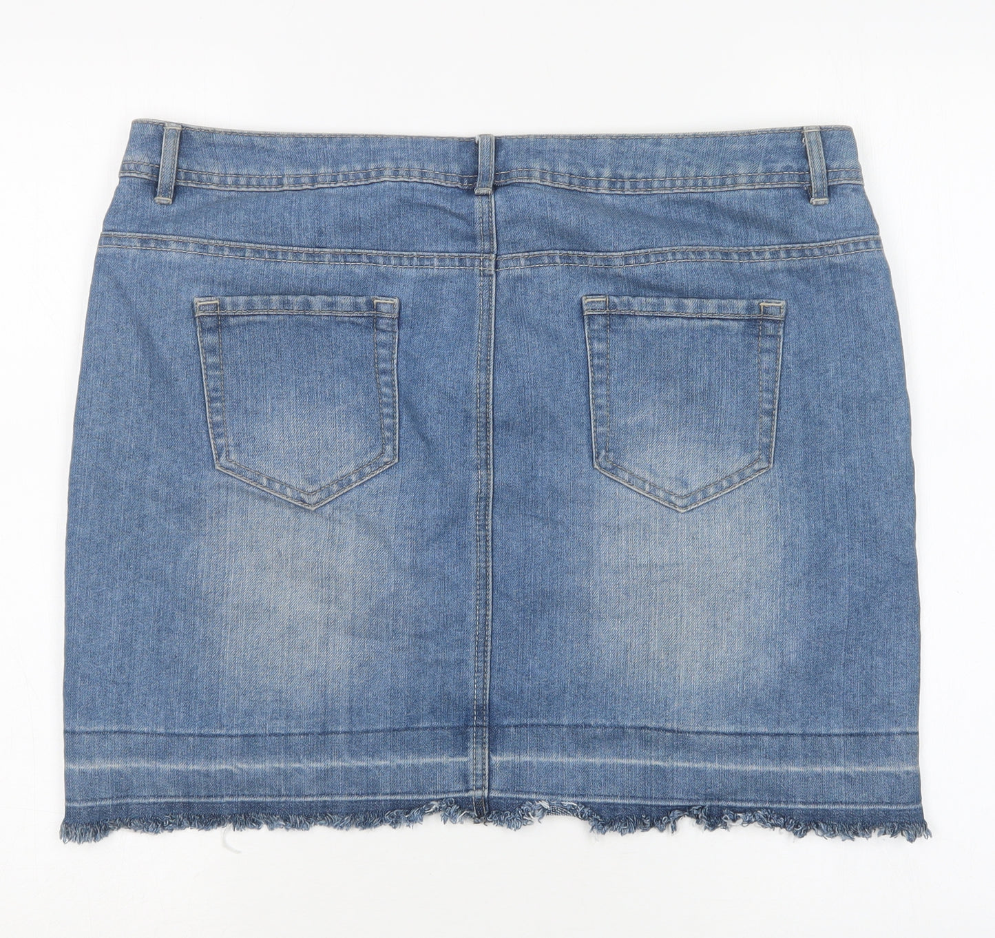 George Womens Blue  Cotton Mini Skirt Size 16