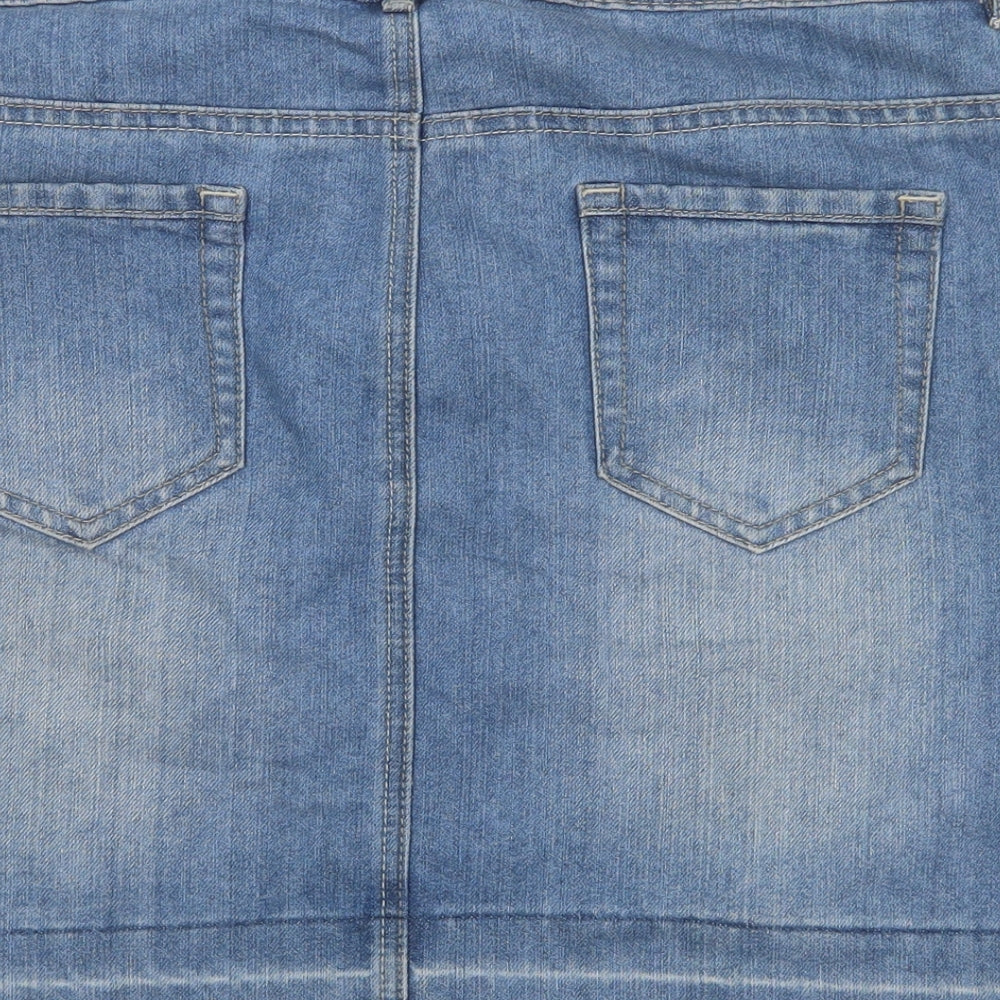 George Womens Blue  Cotton Mini Skirt Size 16
