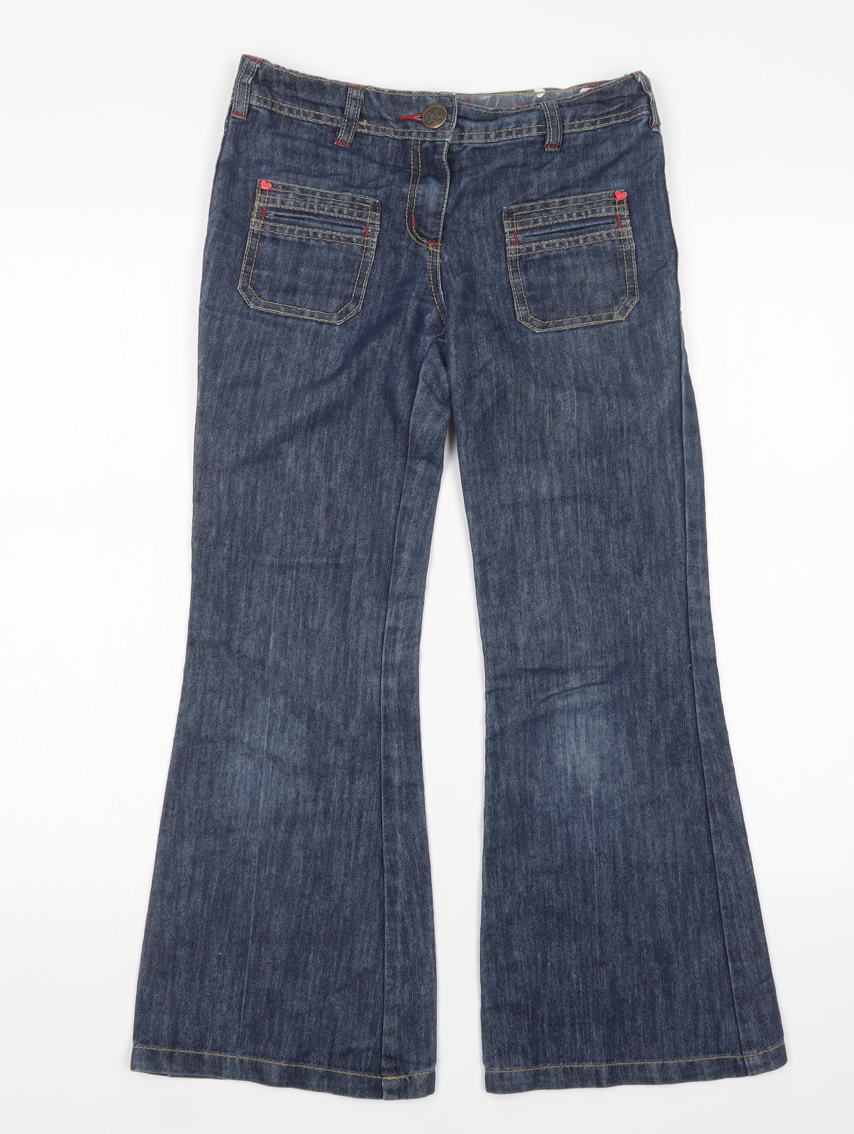 NEXT Girls Blue  Cotton Bootcut Jeans Size 11 Years  Regular