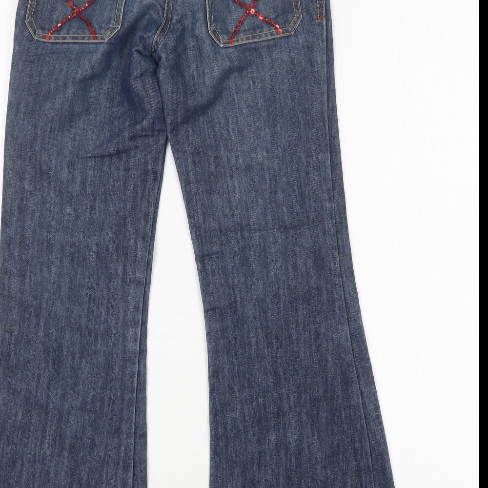 NEXT Girls Blue  Cotton Bootcut Jeans Size 11 Years  Regular