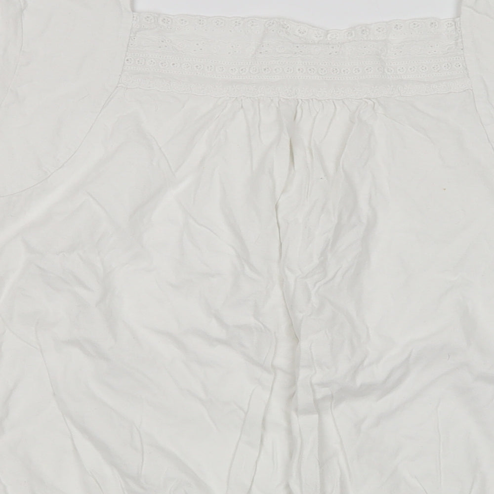 ethelaustin Womens White  Cotton Basic T-Shirt Size 20 Square Neck